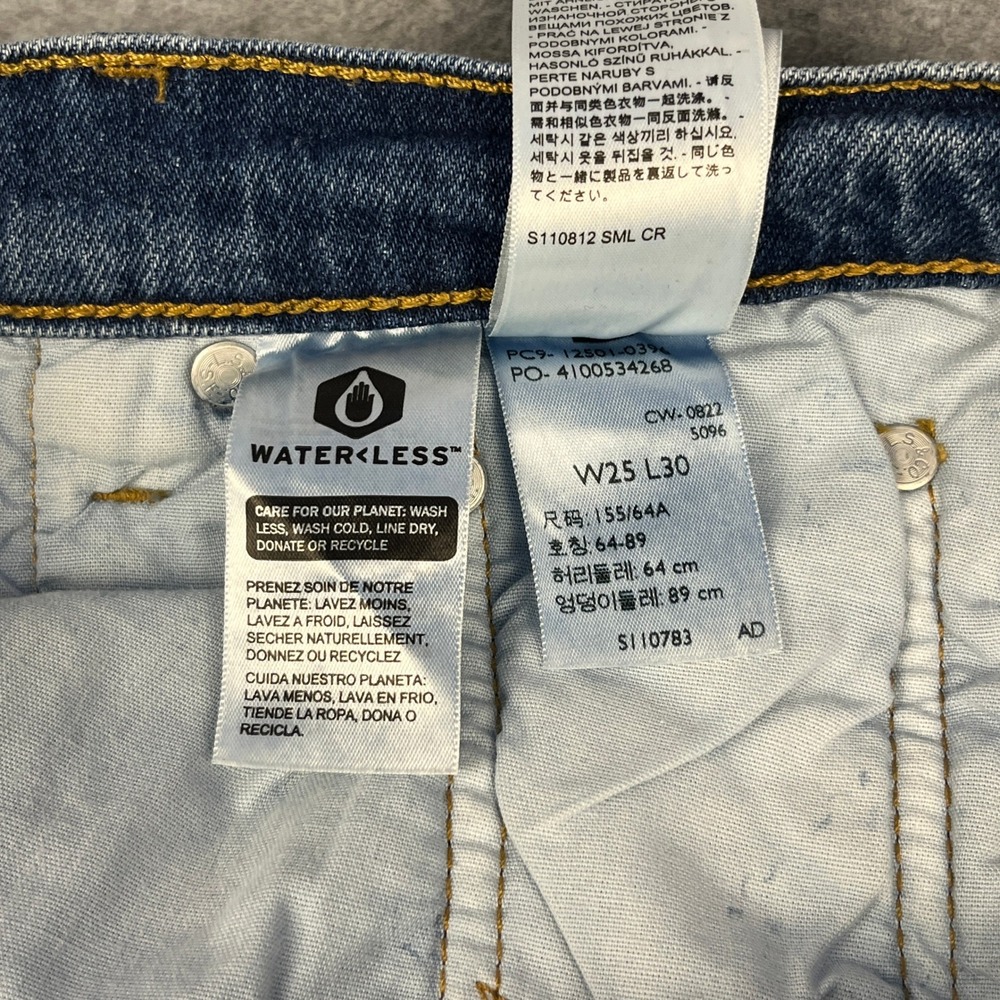 Levi Jeans Womens 25x30 Blue 501 Straight Leg Button Fly Denim Medium Wash - Picture 2 of 13